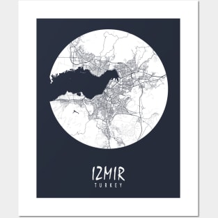 Izmir, Turkey City Map - Full Moon Posters and Art